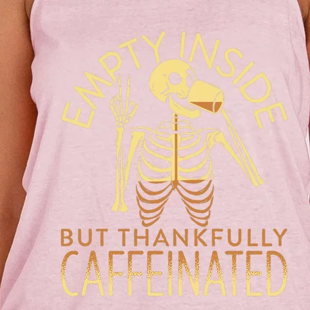 Empty Inside But Thankfully Caffeinated Women's Knotted Racerback Tank