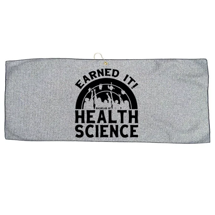 Earned It Bhsc Bachelor Of Health Science University Grad Gift Large Microfiber Waffle Golf Towel