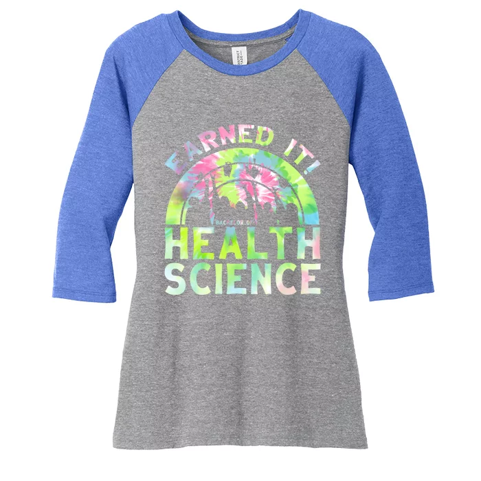 Earned It Bhsc Bachelor Of Health Science University Grad Gift Women's Tri-Blend 3/4-Sleeve Raglan Shirt