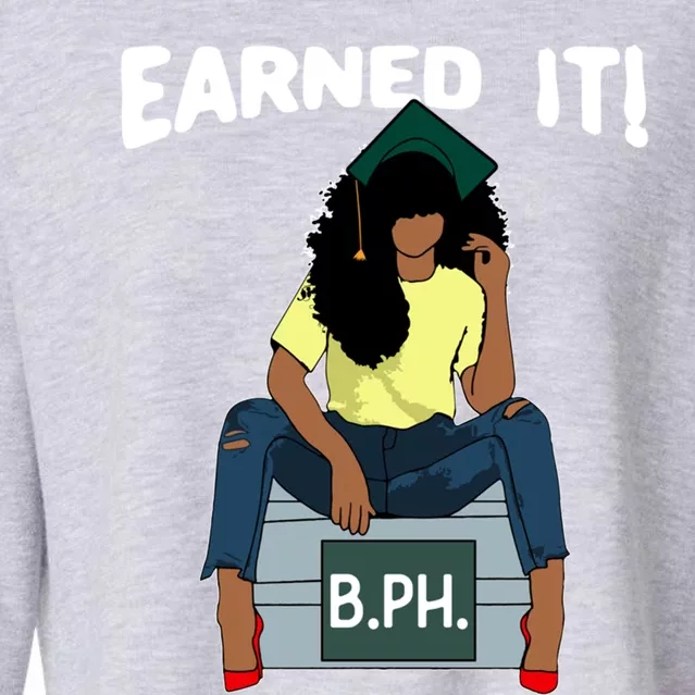 Earned It Black Educated Bph Bachelor’s In Public Health Gift Cropped Pullover Crew