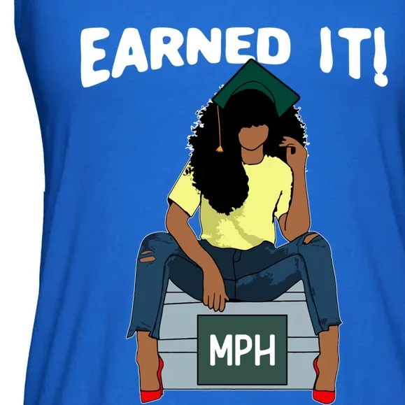 Earned It Black Educated Mph Master Of Public Health Grad Great Gift Ladies Essential Flowy Tank