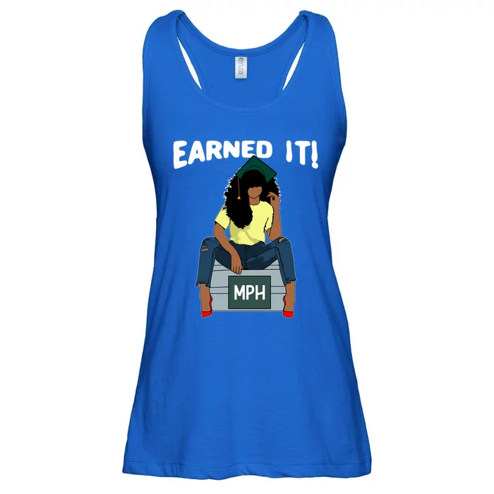 Earned It Black Educated Mph Master Of Public Health Grad Great Gift Ladies Essential Flowy Tank