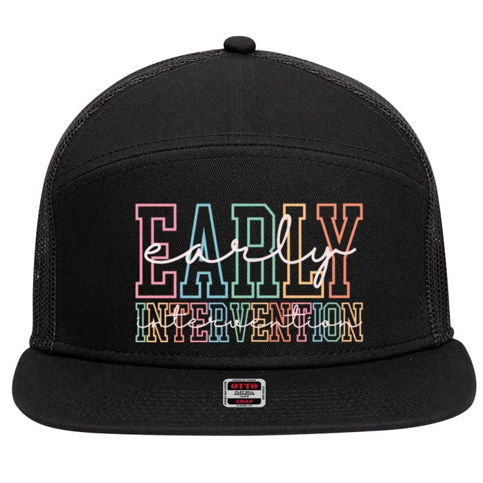 Early Intervention Childhood 7 Panel Mesh Trucker Snapback Hat