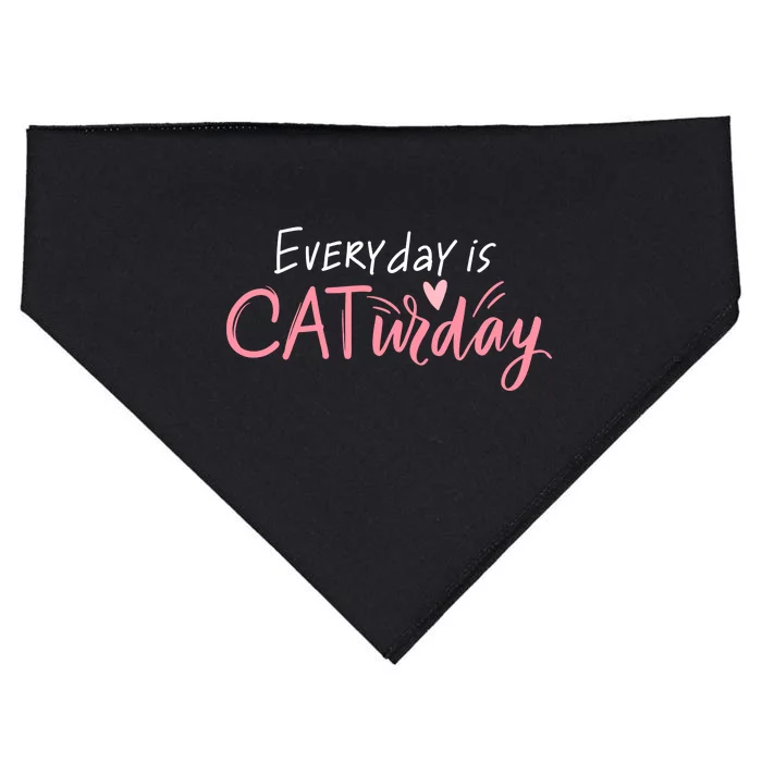 Everyday Is Caturday Cat Lover USA-Made Doggie Bandana