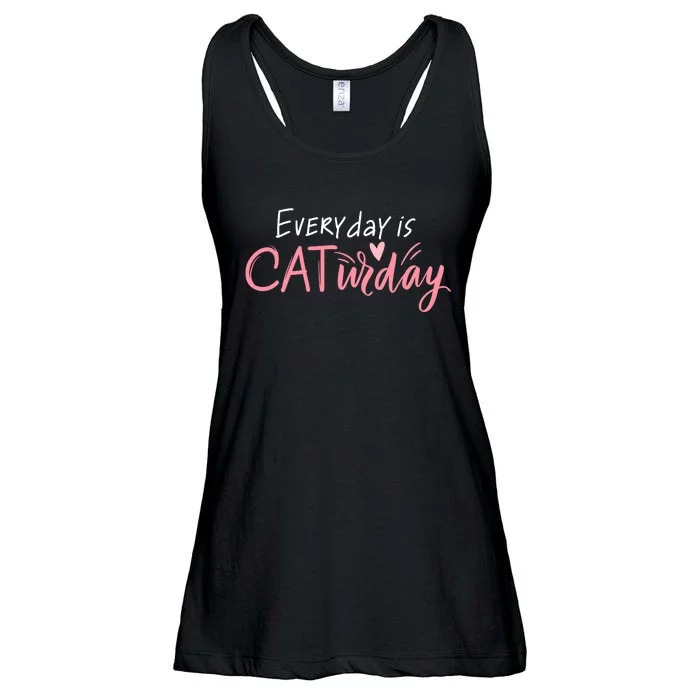 Everyday Is Caturday Cat Lover Ladies Essential Flowy Tank