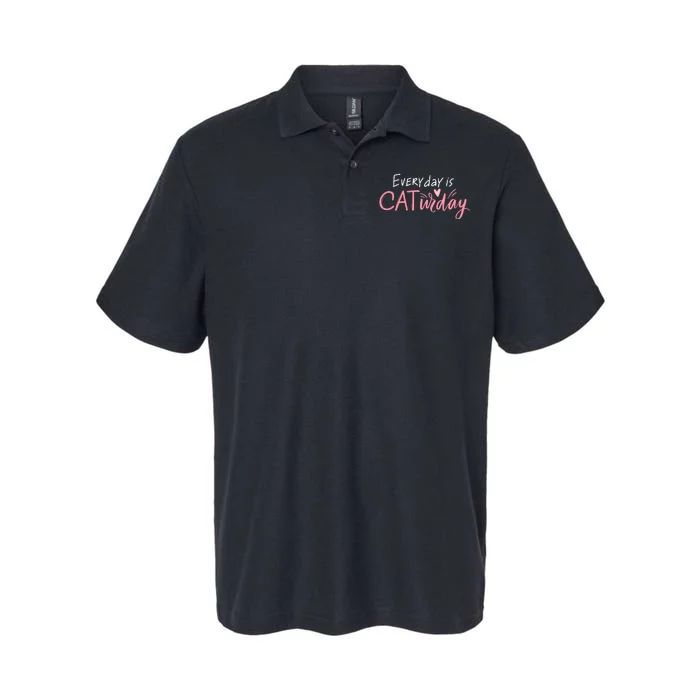 Everyday Is Caturday Cat Lover Softstyle Adult Sport Polo