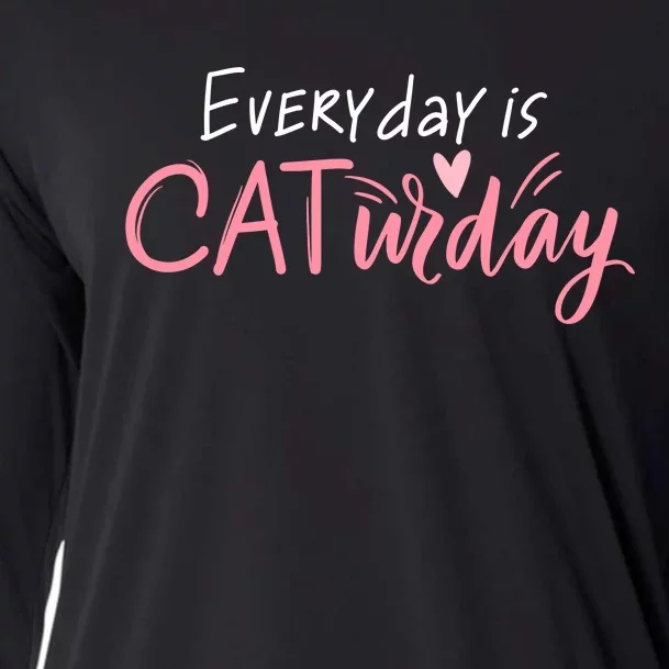 Everyday Is Caturday Cat Lover Cooling Performance Long Sleeve Crew