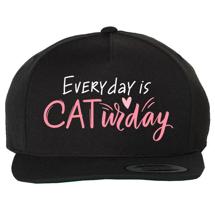 Everyday Is Caturday Cat Lover Wool Snapback Cap