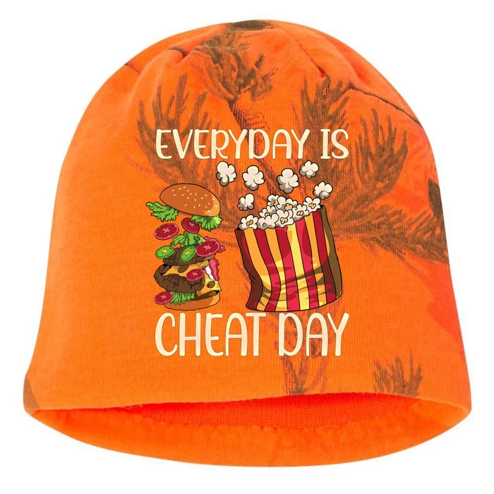 Everyday Is Cheat Day Hamburger Popcorn Fast Food Sports Gift Kati - Camo Knit Beanie