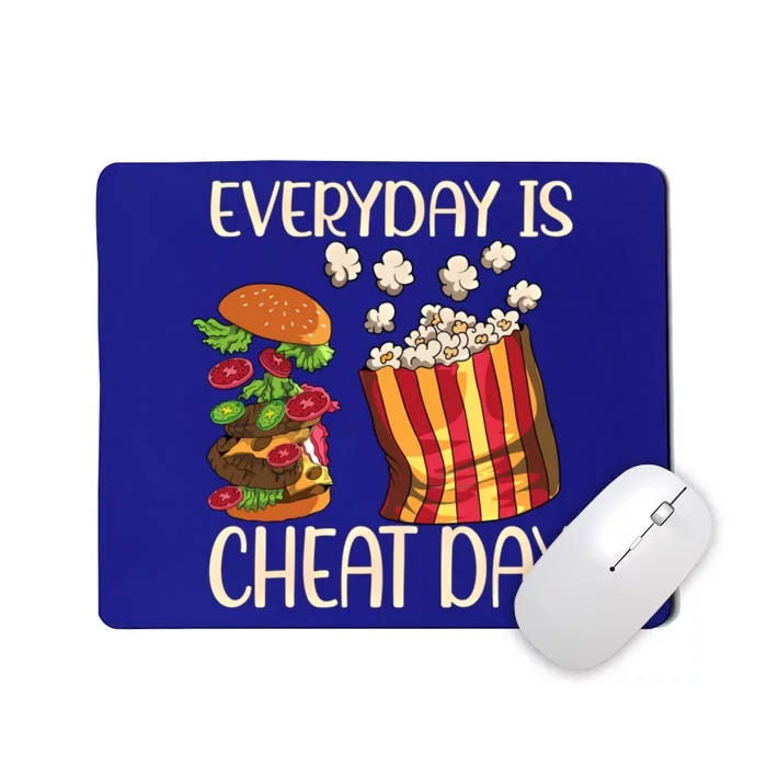 Everyday Is Cheat Day Hamburger Popcorn Fast Food Sports Gift Mousepad