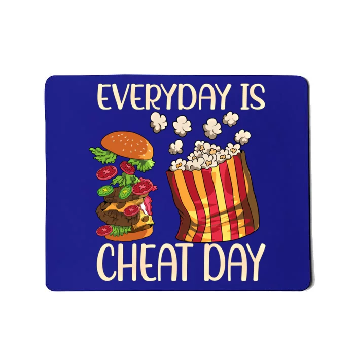 Everyday Is Cheat Day Hamburger Popcorn Fast Food Sports Gift Mousepad