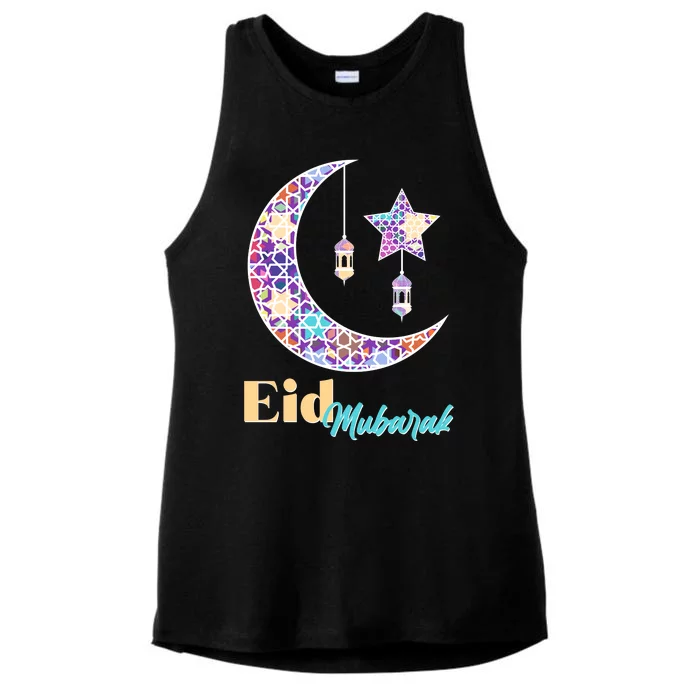 Eid Mubarak Happy Ramadan Ladies Tri-Blend Wicking Tank