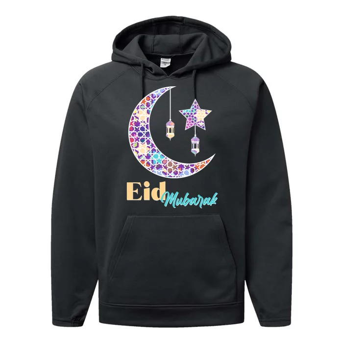 Eid Mubarak Happy Ramadan Performance Fleece Hoodie