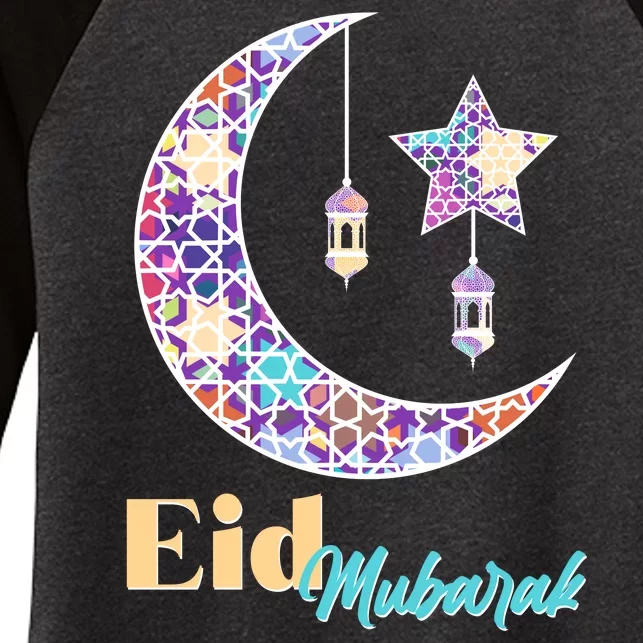 Eid Mubarak Happy Ramadan Women's Tri-Blend 3/4-Sleeve Raglan Shirt