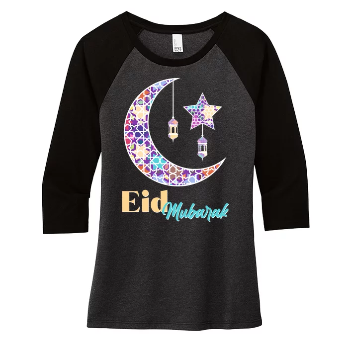 Eid Mubarak Happy Ramadan Women's Tri-Blend 3/4-Sleeve Raglan Shirt