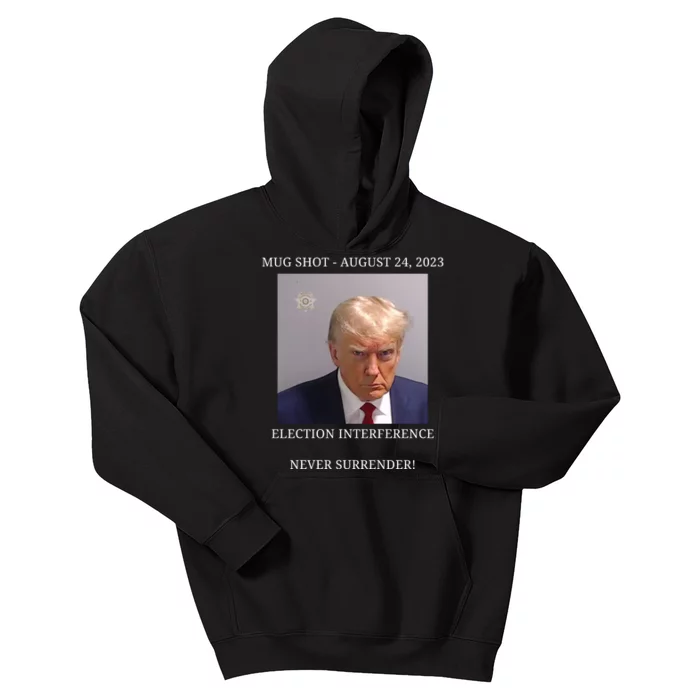 Election Interference Donald Trump Mugshot Kids Hoodie