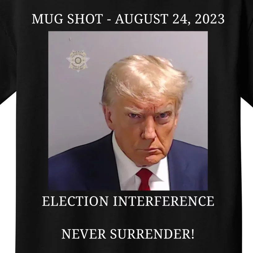 Election Interference Donald Trump Mugshot Kids T-Shirt