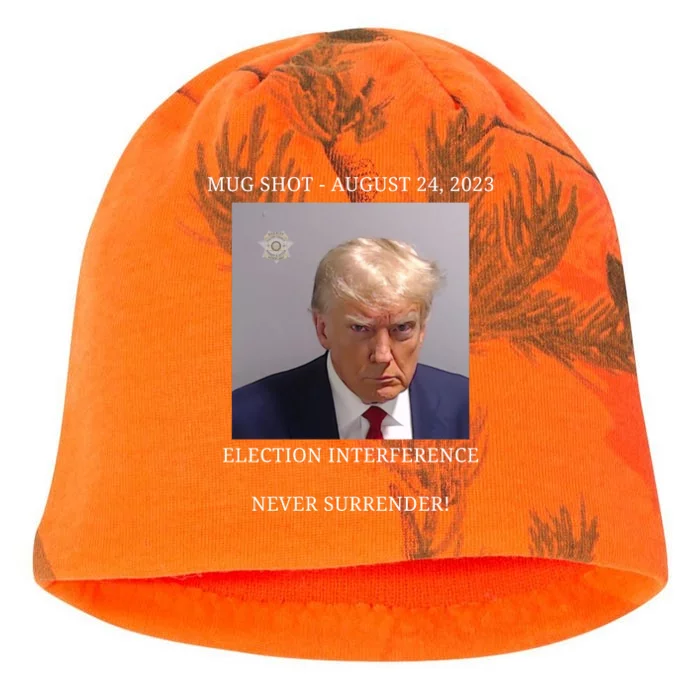 Election Interference Donald Trump Mugshot Kati - Camo Knit Beanie