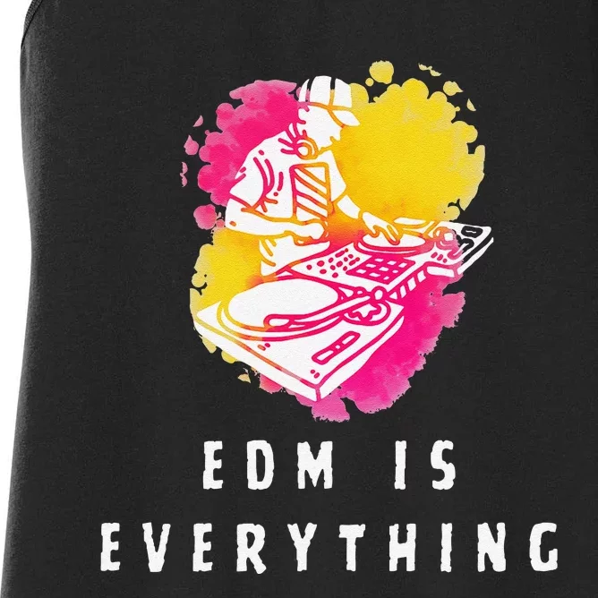 Edm Is Everything Electronic Dance Music Humor Women's Racerback Tank