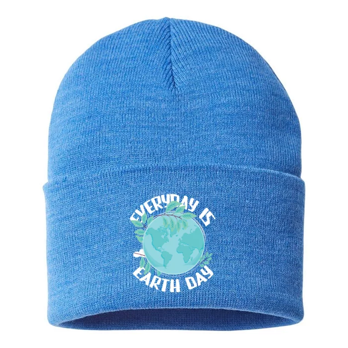 Everyday Is Earth Day Environtalist Nature Lover Gift Sustainable Knit Beanie