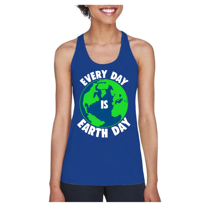 Everyday Is Earth Day Retro Vintage Gift Earth Globe Gift Women's Racerback Tank