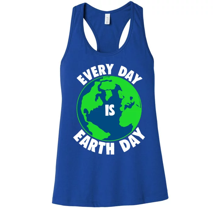 Everyday Is Earth Day Retro Vintage Gift Earth Globe Gift Women's Racerback Tank