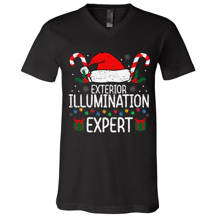 Exterior Illumination Expert Christmas Light Decorator Xmas V-Neck T-Shirt