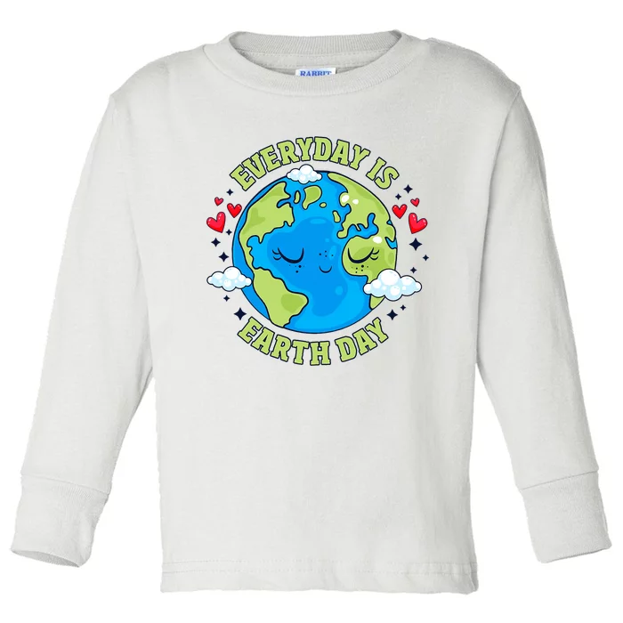 Everyday Is Earth Day Celebrate Earth Day Environmental Cute Design Toddler Long Sleeve Shirt