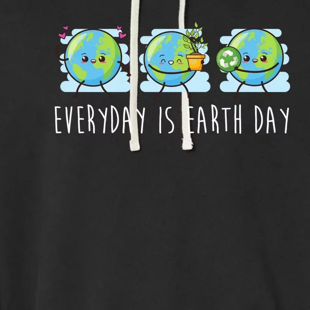 Everyday Is Earth Day Cute Planet Awareness Garment-Dyed Fleece Hoodie