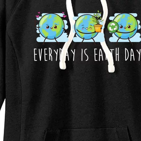 Everyday Is Earth Day Cute Planet Awareness Women's Fleece Hoodie