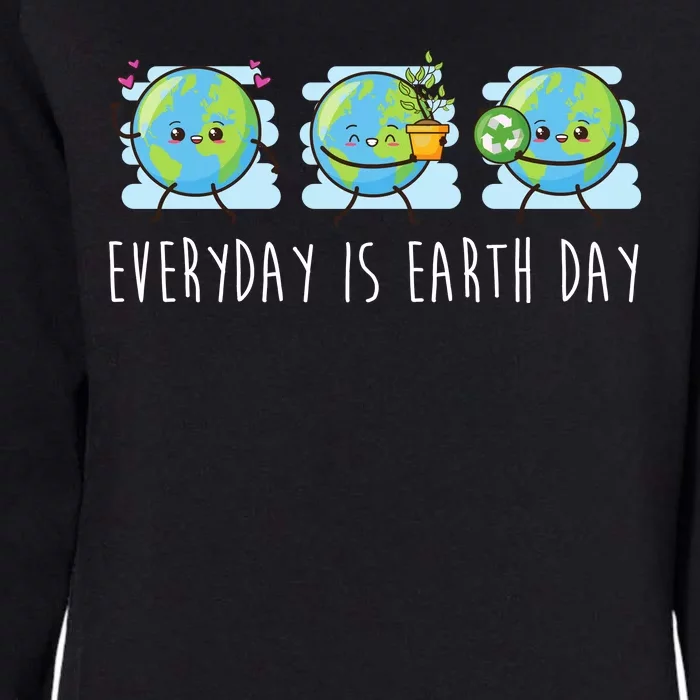 Everyday Is Earth Day Cute Planet Awareness Womens California Wash Sweatshirt