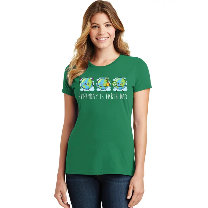 Everyday Is Earth Day Cute Planet Awareness Women's T-Shirt