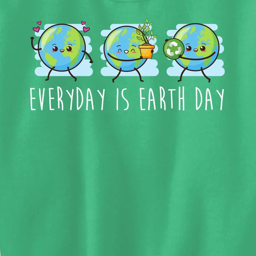 Everyday Is Earth Day Cute Planet Awareness Kids Sweatshirt