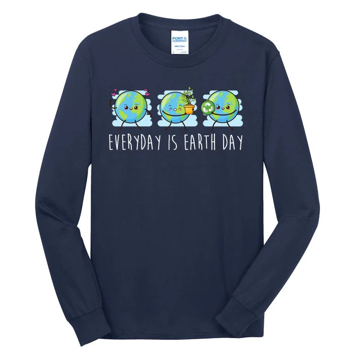 Everyday Is Earth Day Cute Planet Awareness Tall Long Sleeve T-Shirt