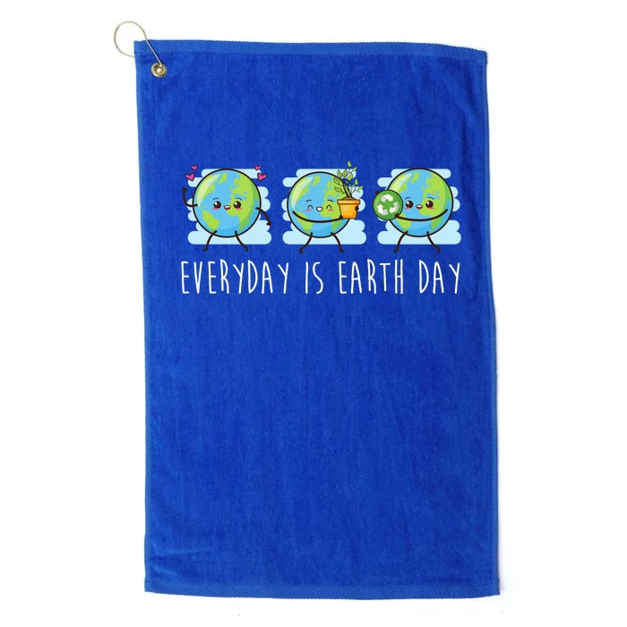 Everyday Is Earth Day Cute Planet Awareness Platinum Collection Golf Towel