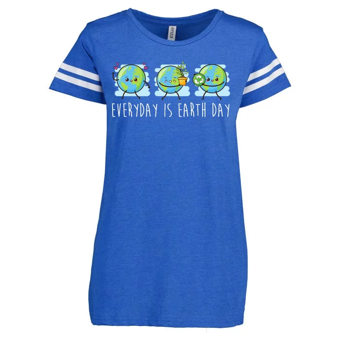 Everyday Is Earth Day Cute Planet Awareness Enza Ladies Jersey Football T-Shirt