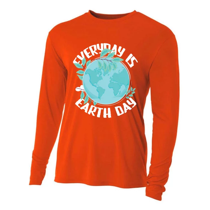 Everyday Is Earth Day Environtalist Nature Lover Gift Cooling Performance Long Sleeve Crew