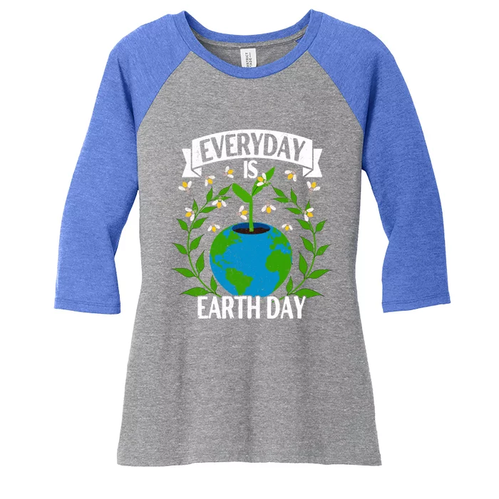 Everyday Is Earth Day Cute Gift Love Our Planet Cute Gift Vintage Style Great Gi Women's Tri-Blend 3/4-Sleeve Raglan Shirt