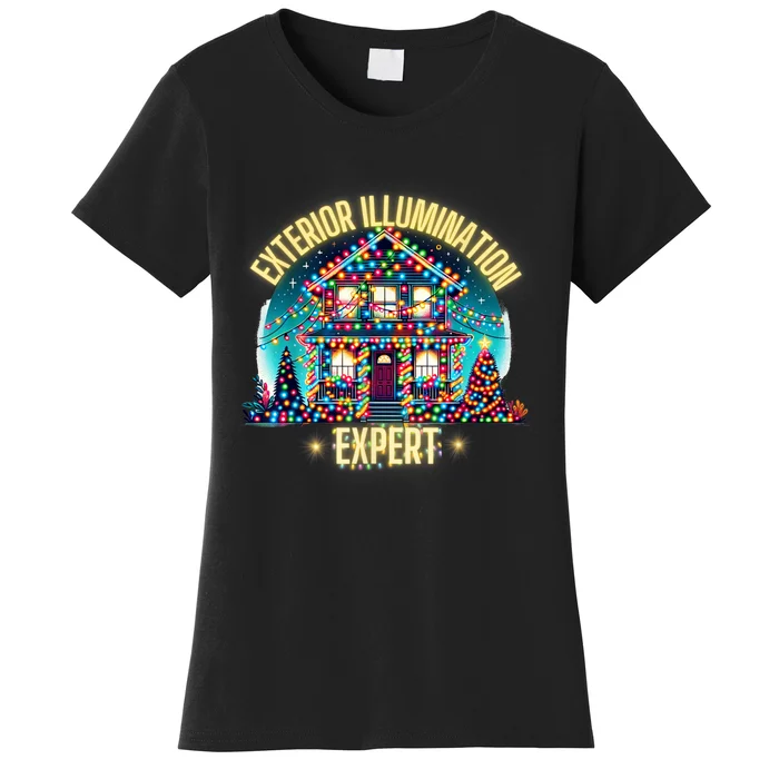 Exterior Illumination Expert Christmas Lights Decor Funny Women's T-Shirt