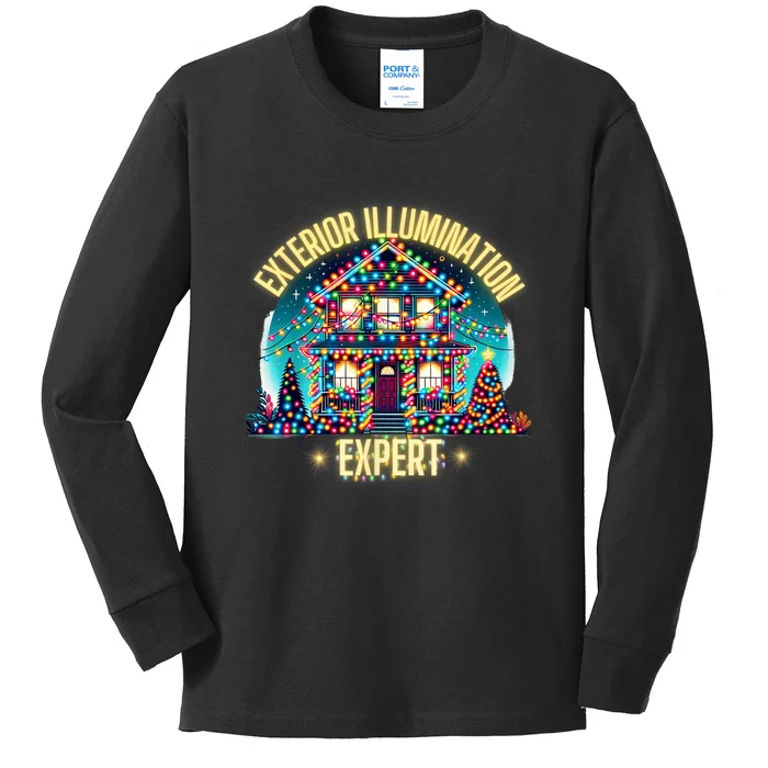 Exterior Illumination Expert Christmas Lights Decor Funny Kids Long Sleeve Shirt