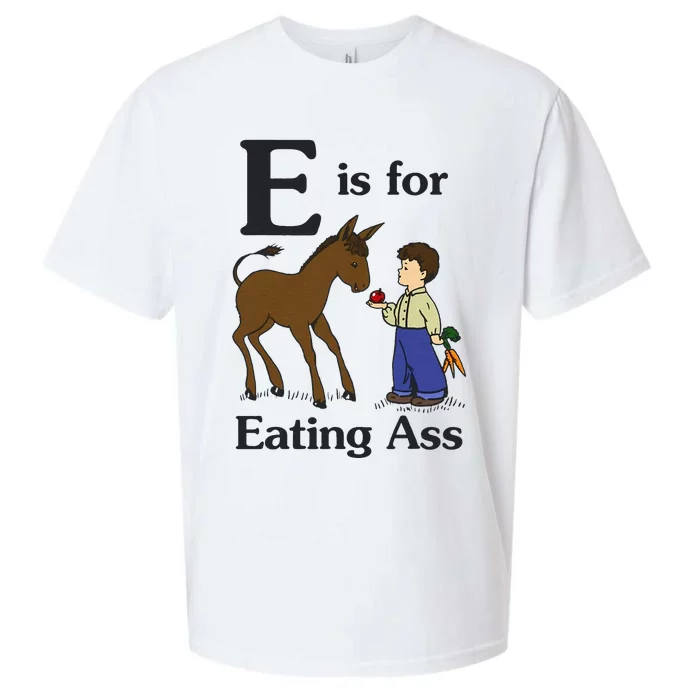 E Is For Eating Ass Funny Donkey Sueded Cloud Jersey T-Shirt