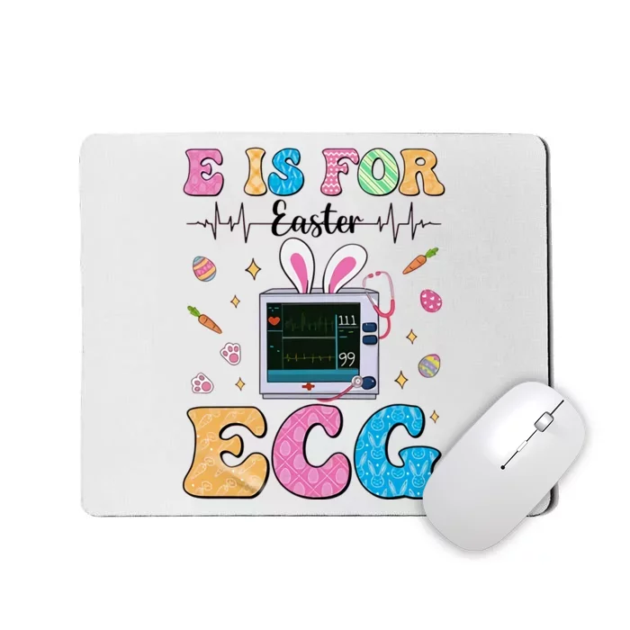 E Is For ECG Bunny Easter Nurse Nursing Student Easter School Nurse ICU Mousepad