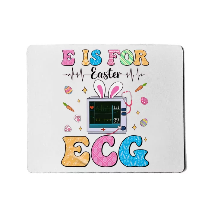 E Is For ECG Bunny Easter Nurse Nursing Student Easter School Nurse ICU Mousepad