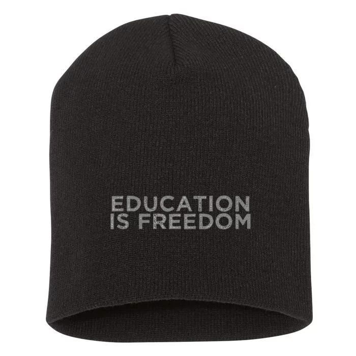 Education Is Freedom Book Reader Black History Month African Short Acrylic Beanie