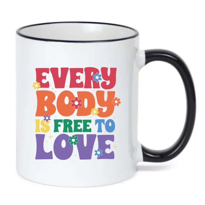 Everybody Is Free To Love Pride Month Gift Black Color Changing Mug