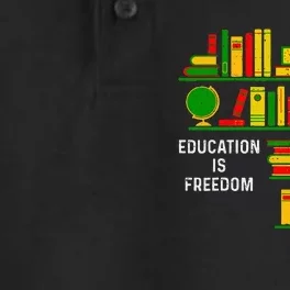 Education Is Freedom Book Reader Black History Month African Dry Zone Grid Performance Polo