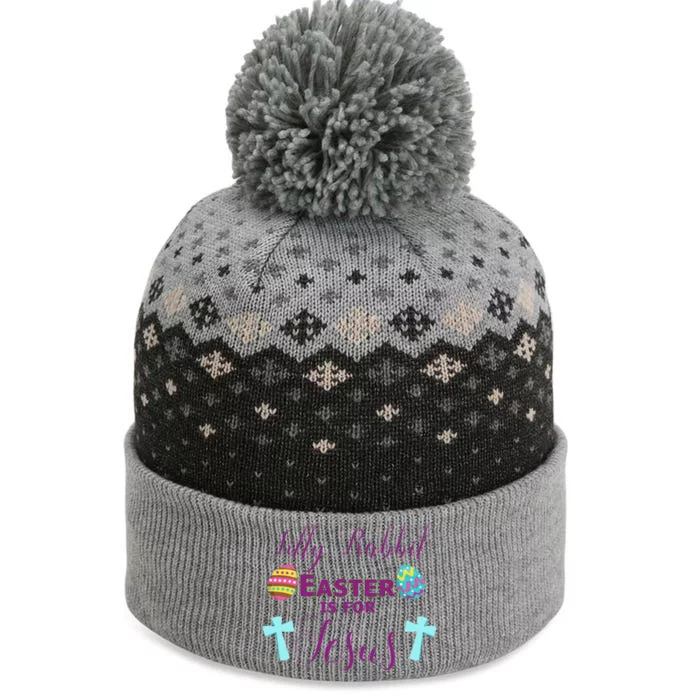 Easter Is For Jesus Cute Religous Cross Egg The Baniff Cuffed Pom Beanie