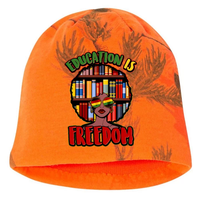 Education Is Freedom Black History Book Reading Lover Kati - Camo Knit Beanie