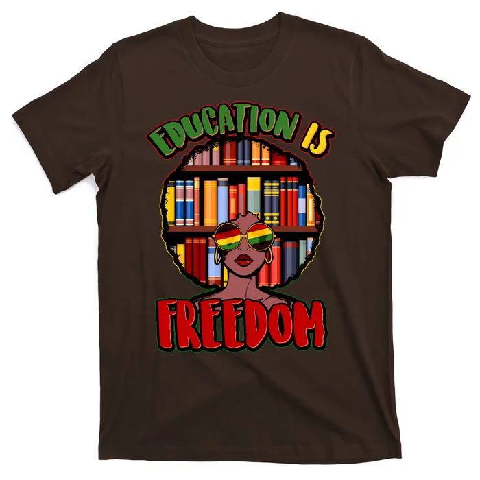 Education Is Freedom Black History Book Reading Lover T-Shirt