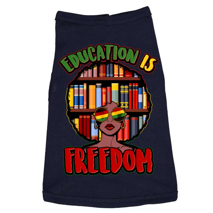 Education Is Freedom Black History Book Reading Lover Doggie Tank